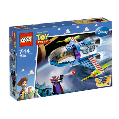 7593 Lego: История игрушек: Командный звездолет База Конструктор LEGO , Пластик Возраст: от 7 до 14 лет; Элементов: 257 LEGO; Дания 2010 г ; Артикул: 7593; Упаковка: Коробка инфо 11488a.