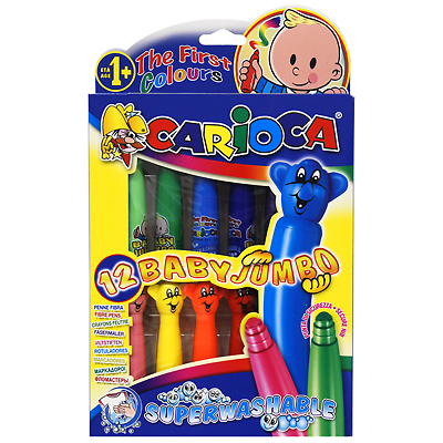 Набор фломастеров "Carioca Baby Jumbo", 12 цветов 2,5 см Состав 12 фломастеров инфо 875b.
