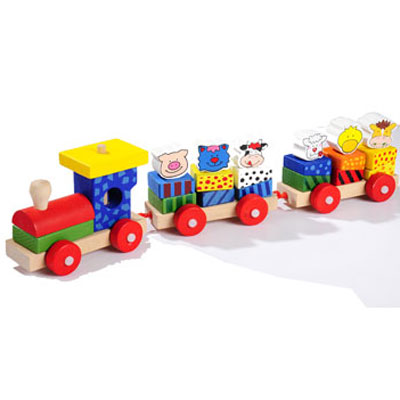 Игровой набор "Поезд с животными" 2 прицепами, 22 объемных фигурки инфо 923b.