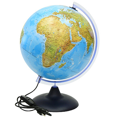Глобус с двойной рельефной картой мира "Relief Globe", с подсветкой Диаметр 30 см 31,5 см Состав Глобус, лупа инфо 946b.