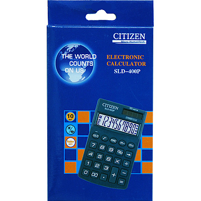 Калькулятор "Citizen" SLD-400P Состав Калькулятор, папка для калькултора инфо 1012b.