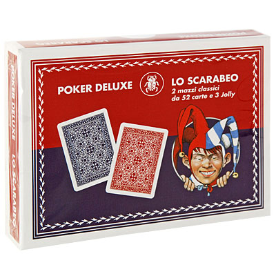 Набор игральных карт "Poker Deluxe" 2х52 игральных карт, 3 джокера джокеров Карты с лаковым покрытием инфо 1124b.