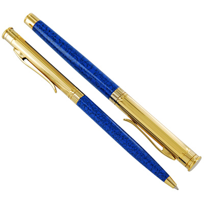 Набор ручек "Regal" Цвет: золотисто-синий 1 ручка роллер, подарочный футляр инфо 1137b.