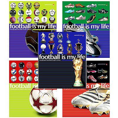 Набор тетрадей "Football is my life", 5 шт Состав 5 тетрадей в клетку инфо 1249b.