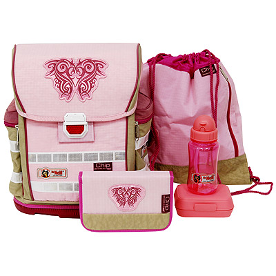 Школьный рюкзак Mc Neill "Chip", цвет: розовый, 5 предметов бутербродов, бутылочка, пенал с наполнением инфо 1256b.