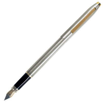 Ручка перьевая "Sterling", цвет корпуса: хром, золото хром, золото Материал: металл, пластик инфо 1104c.