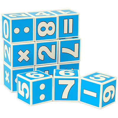 Набор кубиков "Математика с рисунками", 12 кубиков 4 см Состав 12 кубиков инфо 5318e.