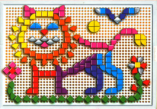 Мозаика в чемоданчике с элементами в форме квадрата и треугольника , 200 элементов Серия: MAXCOLOR инфо 5423e.