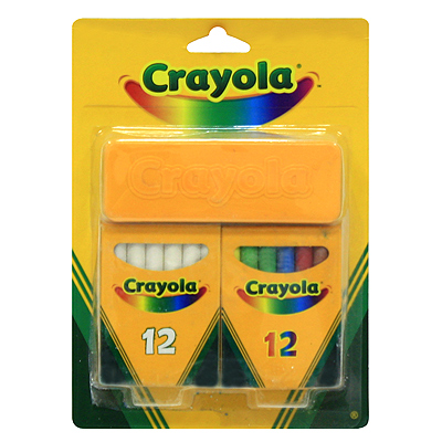 Набор школьных мелков "Crayola" мелков, 12 цветных мелков, губка инфо 5470e.
