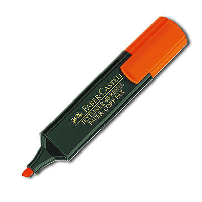 Текстовыделитель заправляемый "Faber-Castell", цвет: оранжевый Длина: 11,3 см Цвет: оранжевый инфо 5735e.