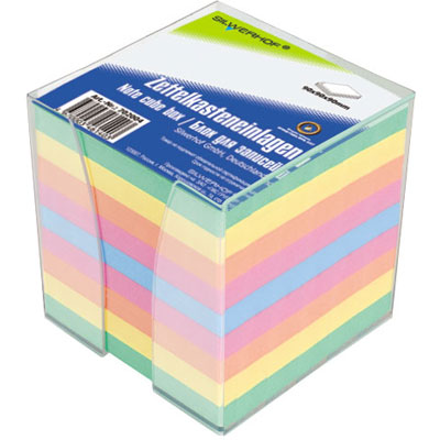 Блок для записей "Silwerhof", в пластиковом боксе, 9 см x 9см Блок бумаги для записей, бокс инфо 5747e.