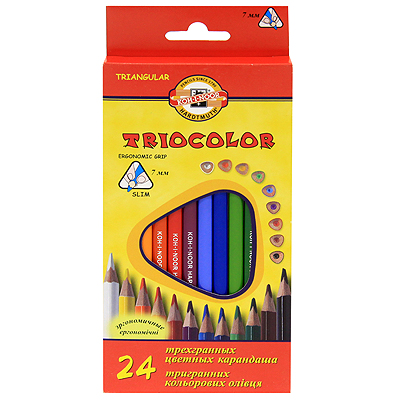 Набор цветных трехгранных карандашей "Trio Color", 24 шт см Состав 24 карандаша инфо 5901e.