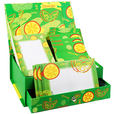 Подарочный канцелярский набор для писем "Лимоны" пластик Изготовитель: Китай Артикул: 9604 инфо 6135e.