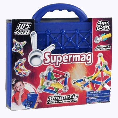 Магнитный конструктор "Supermag: Classic", 105 элементов см Состав 105 элементов конструктора инфо 6392e.