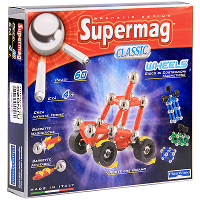 Магнитный конструктор "Supermag Classic: Wheels", 60 элементов см Состав 60 элементов конструктора инфо 6394e.