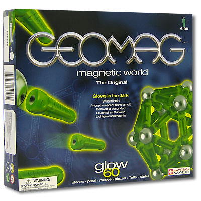 Светящийся магнитный конструктор "Geomag", 60 элементов оборудования Состав 60 элементов конструктора инфо 6409e.