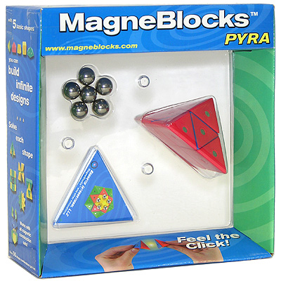 Магнитный конструктор MagneBlocks "Пирамида", цвет: красный, 17 элементов пирамид, 6 стальных шариков, инструкция инфо 6414e.