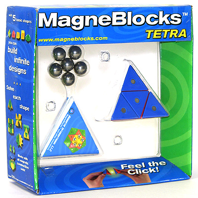 Магнитный конструктор MagneBlocks "Тэтраэдр", цвет: красно-синий, 13 элементов пирамиды, 6 стальных шариков, инструкция инфо 6416e.