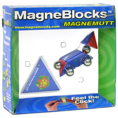 Магнитный конструктор MagneBlocks "Магнемут", цвет: красно-синий, 11 элементов пирамида, 6 стальных шариков, инструкция инфо 6417e.